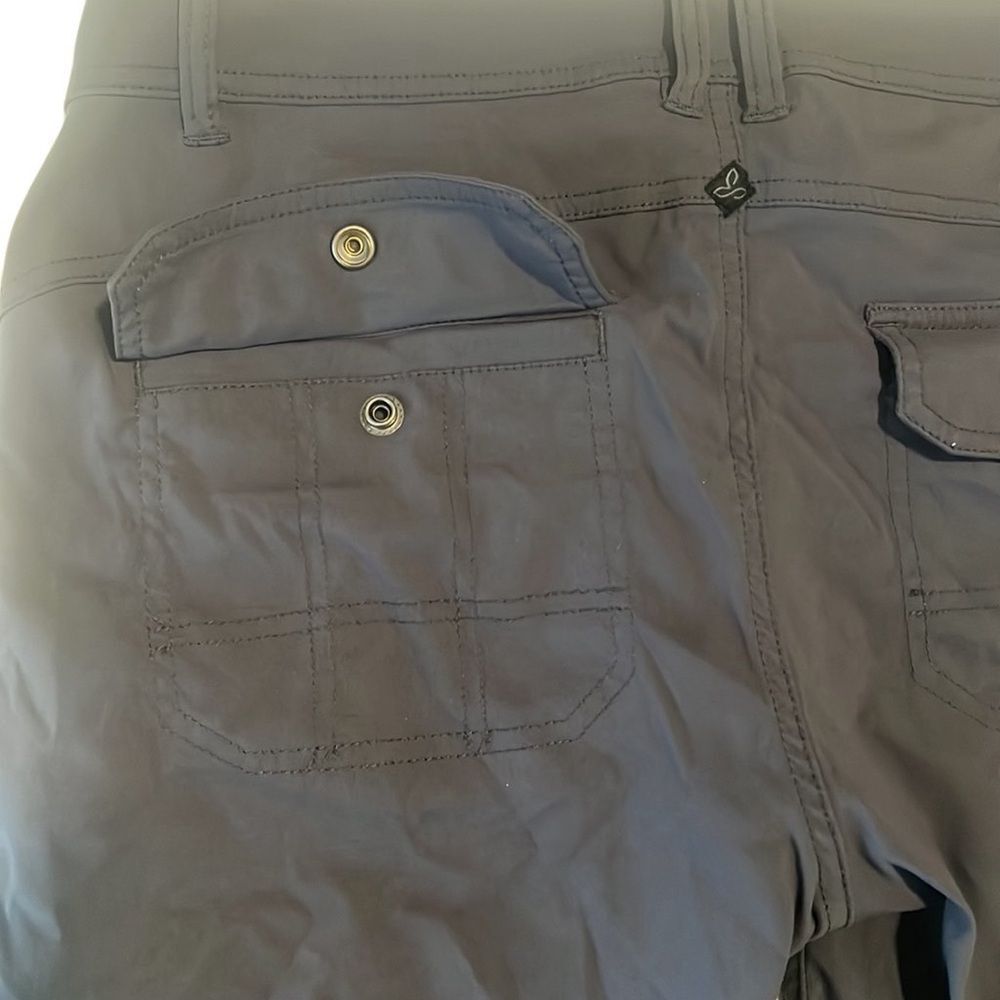 Prana Grey Nylon Solid Cargo Drawstring Button Sh… - image 4